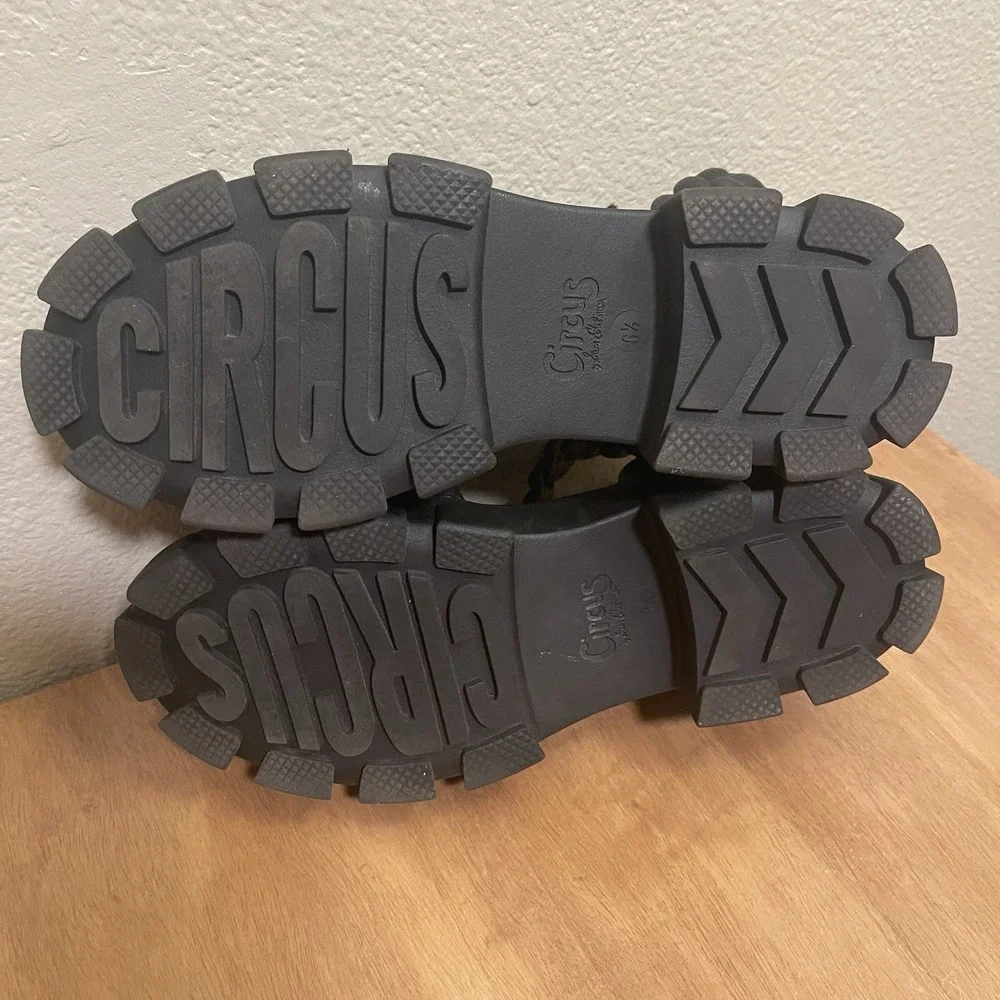 Circus Sam Edelman Gayle Chunky Sandals Braided Strap Y2K Grunge Goth Sz 6.5 EUC